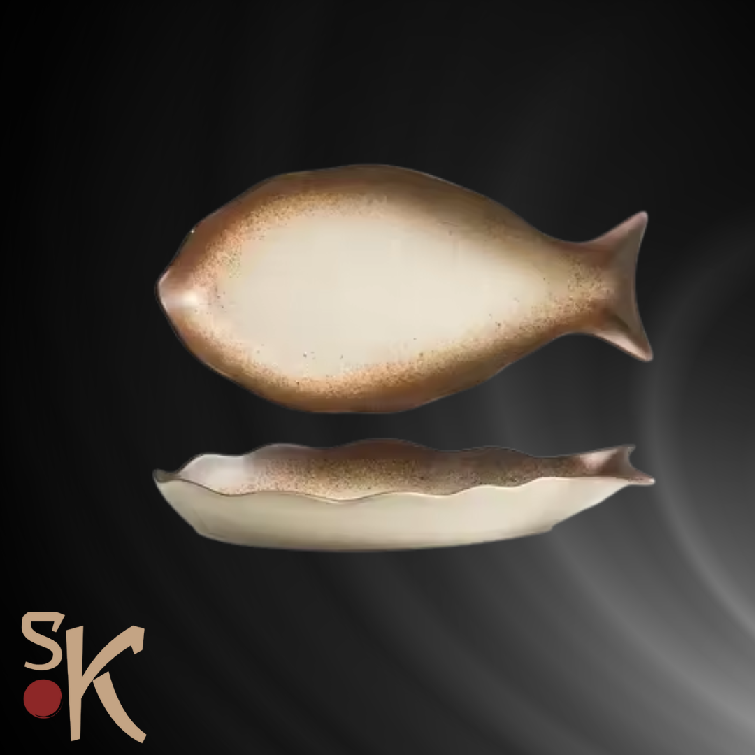 Creative Fish-Shaped Ceramic Sushi Plate 12 Inches | 14 Inches