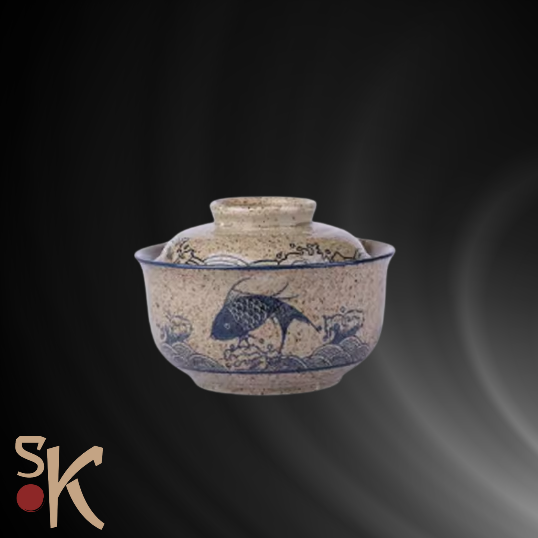 Retro Ceramic Ramen Bowl & Pot With Lid