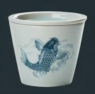 Traditional Japanese Style 120ML Tea Cup with Lid - Hand Painted (Small)