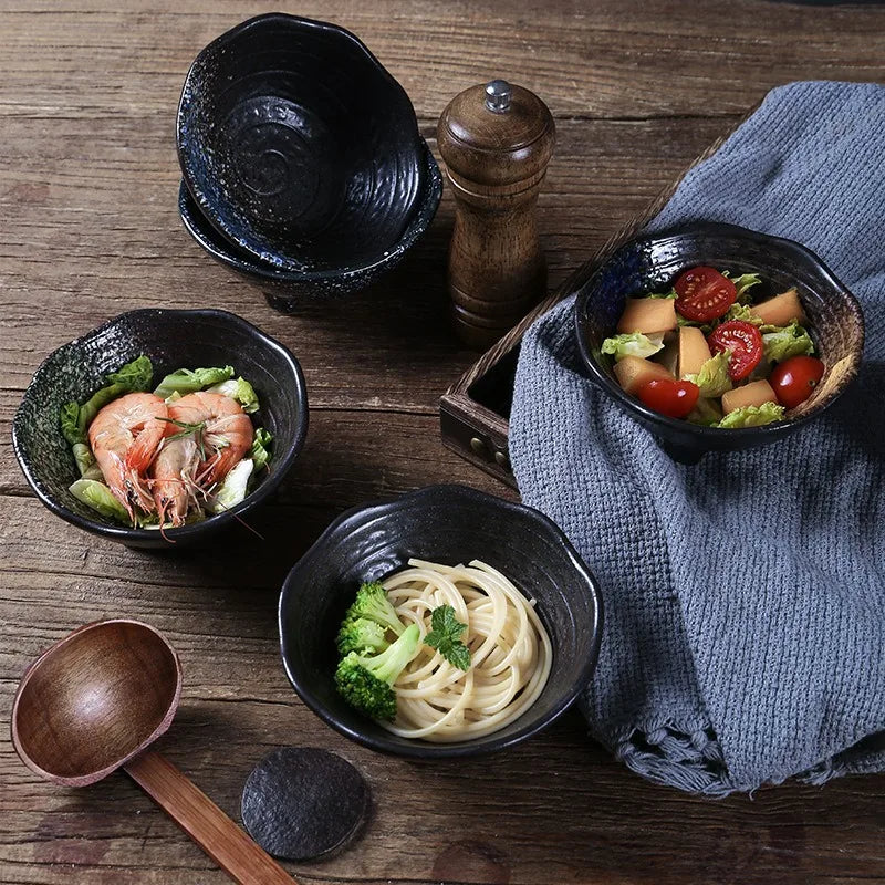 Clay Creative Tripod Ceramic Rice Ramen Bowl