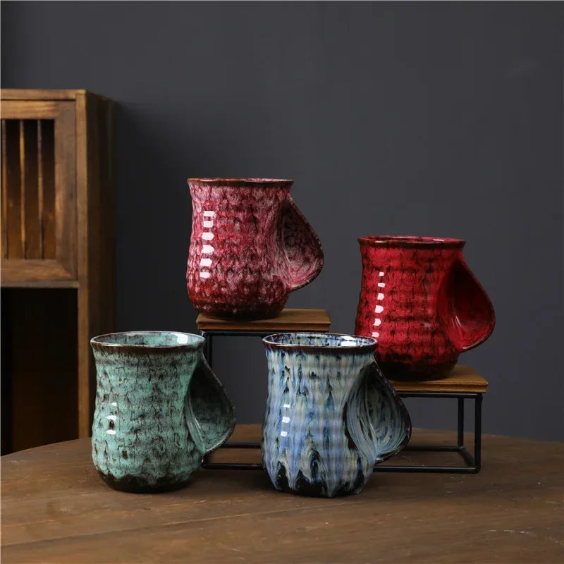 Kiln Baked Hand Warmer Japanese Retro 500ML Coffee Cup