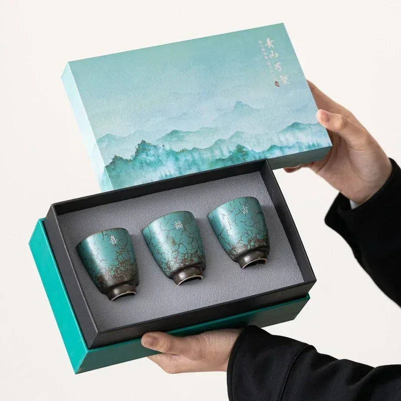 Ceramic 'Espresso' Tea Cup Gift Set - Turquoise