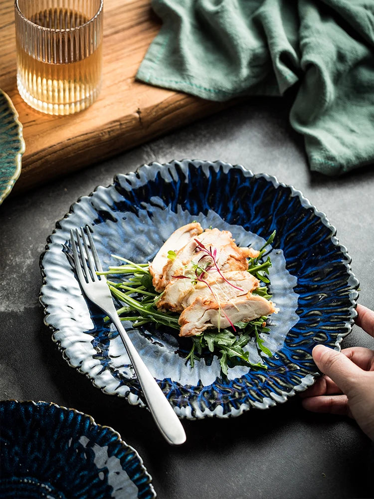 Retro Modern Deep Blue Plate