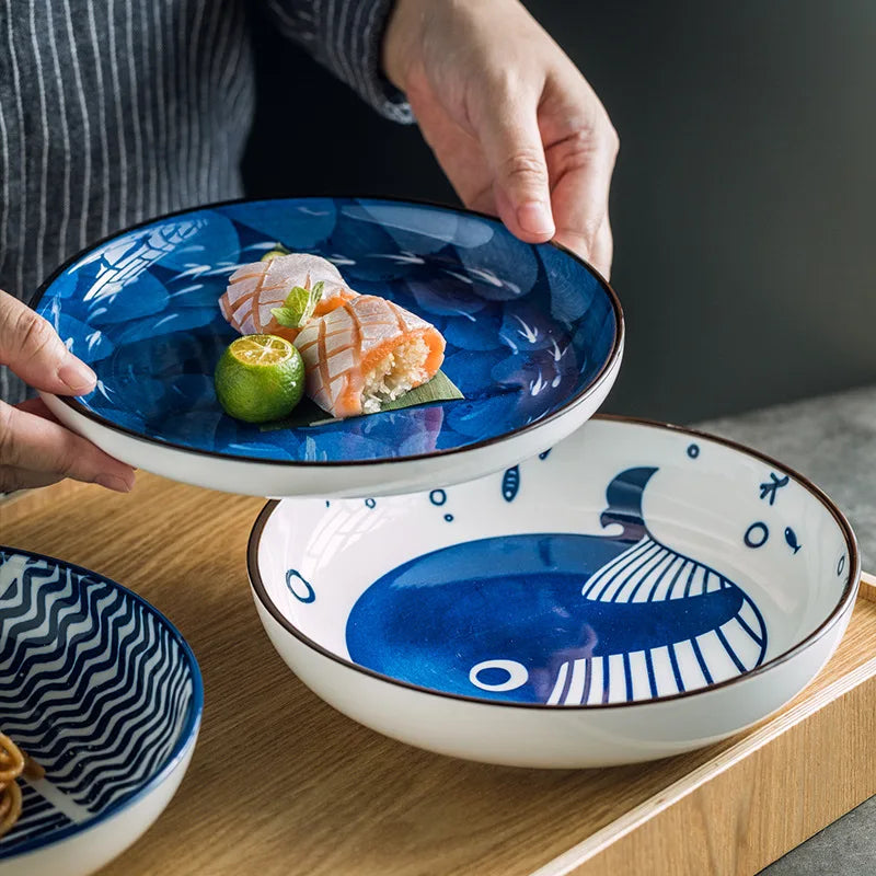Ceramic Blue Deep Plate