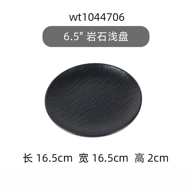 Black Frosted Melamine Tableware Dinner Set