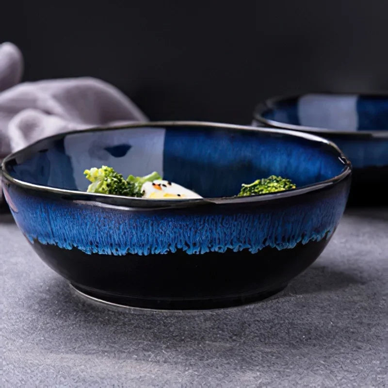 Deep Blue Ceramic Soup Bowl - 3 Sizes
