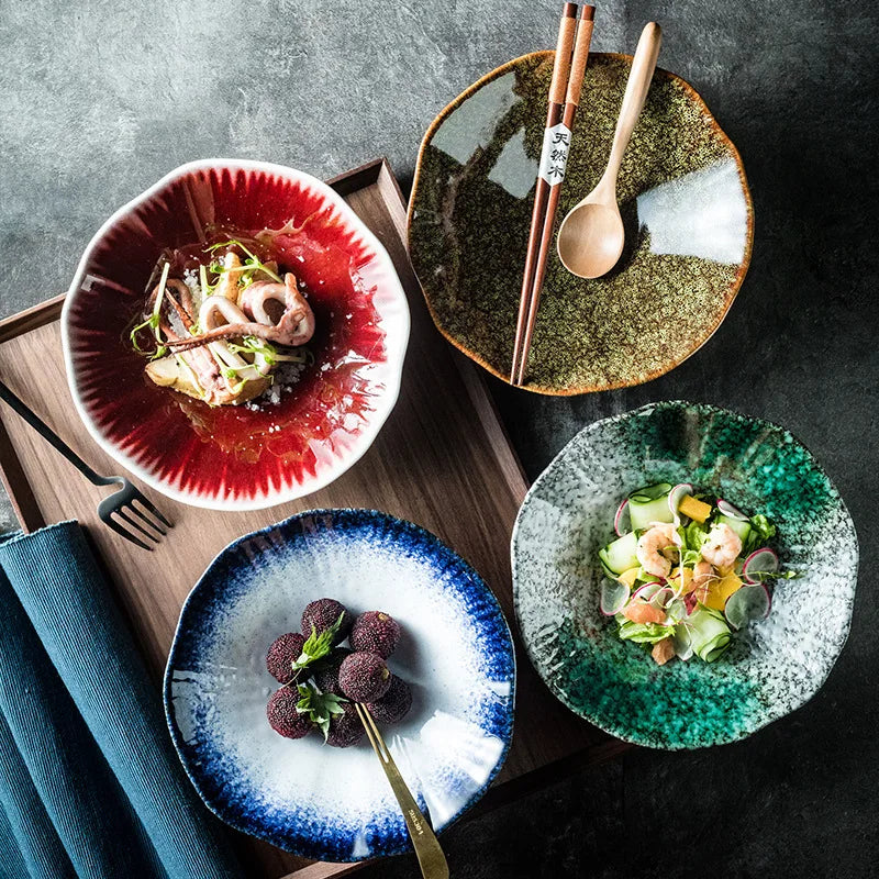 Colorful Ceramic Noodle Risotto Bowl