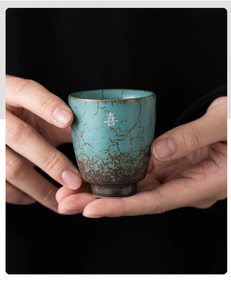 Ceramic 'Espresso' Tea Cup Gift Set - Turquoise