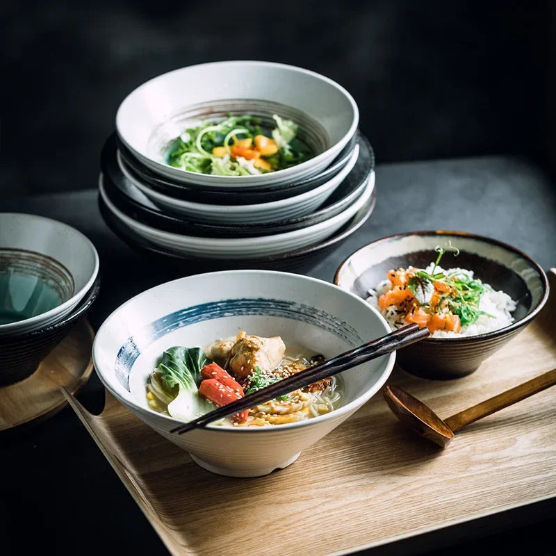 Retro Ramen Ceramic Bowl - 3 Sizes