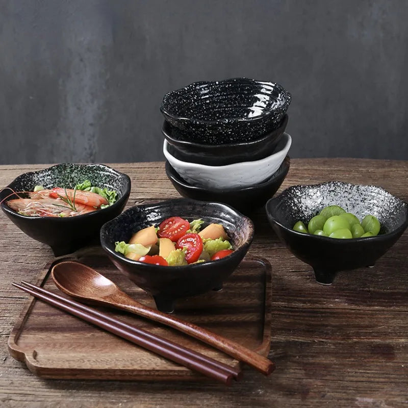 Clay Creative Tripod Ceramic Rice Ramen Bowl