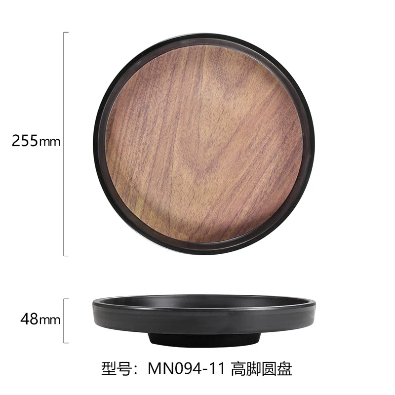 Wood Effect Melamine Tableware Dinner Set