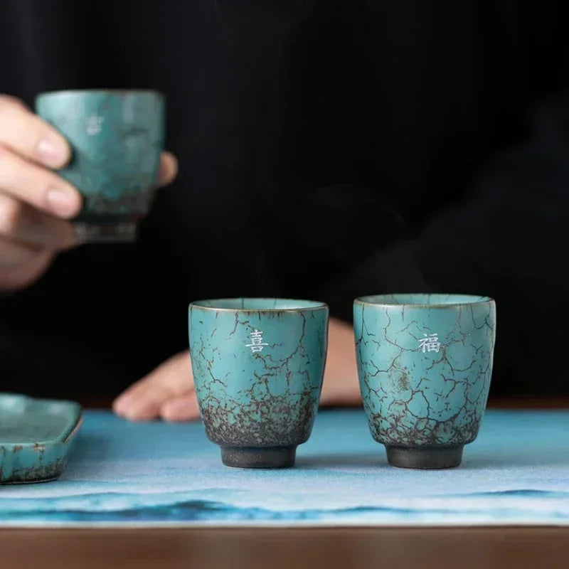 Ceramic 'Espresso' Tea Cup Gift Set - Turquoise