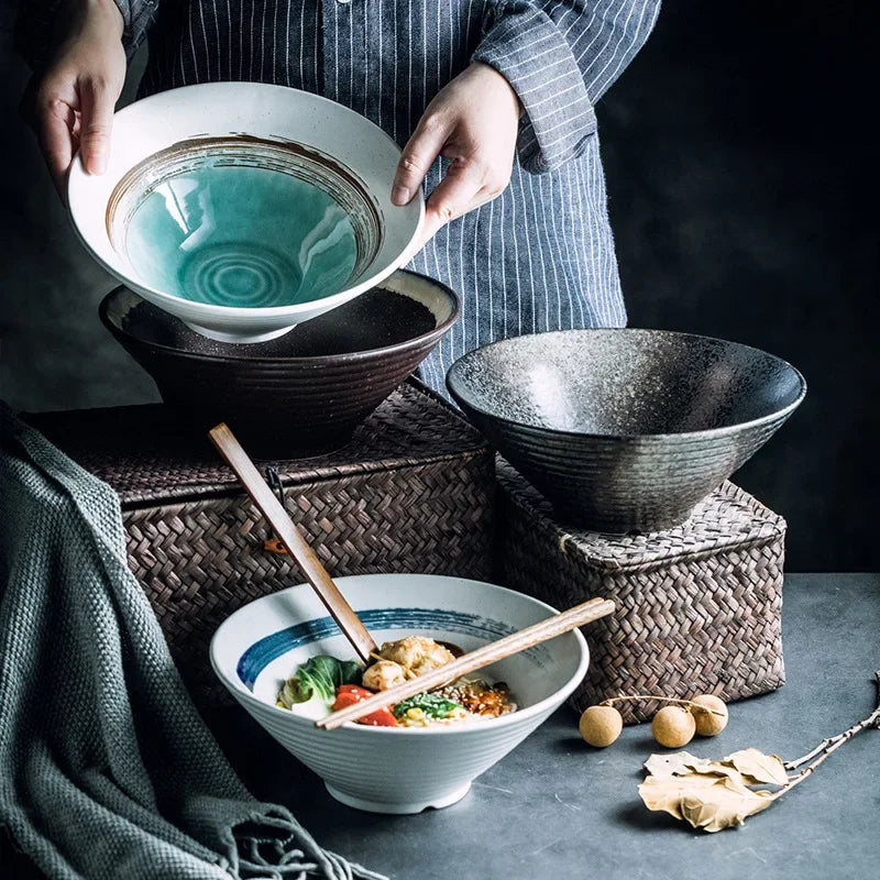 Retro Ramen Ceramic Bowl - 3 Sizes