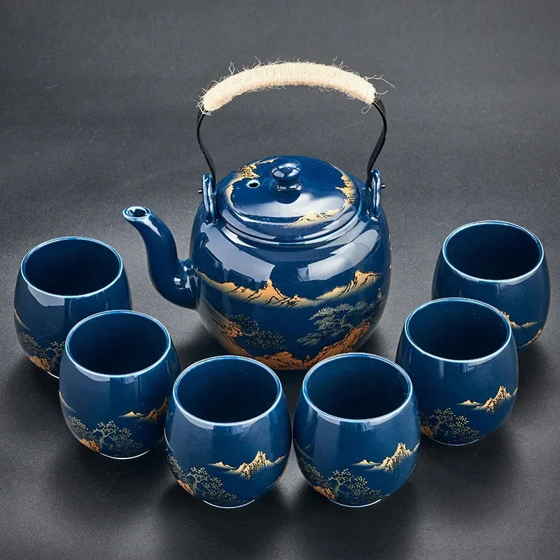 Ceramic Full 7-Piece Tea Pot & Cup Gift Set
