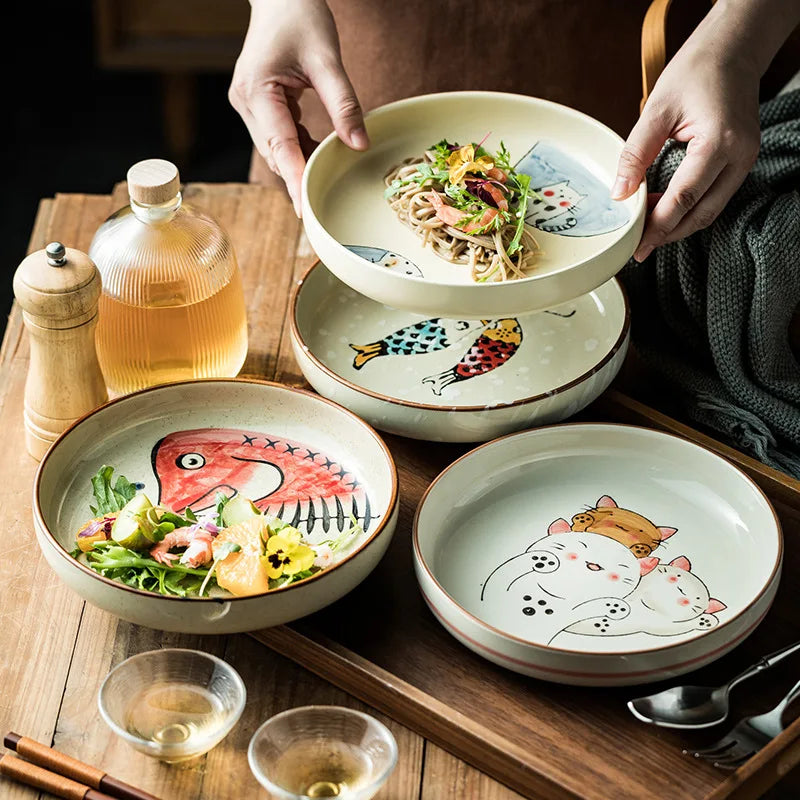 Ceramic Creative Serving Deep Plate - 8 Inches