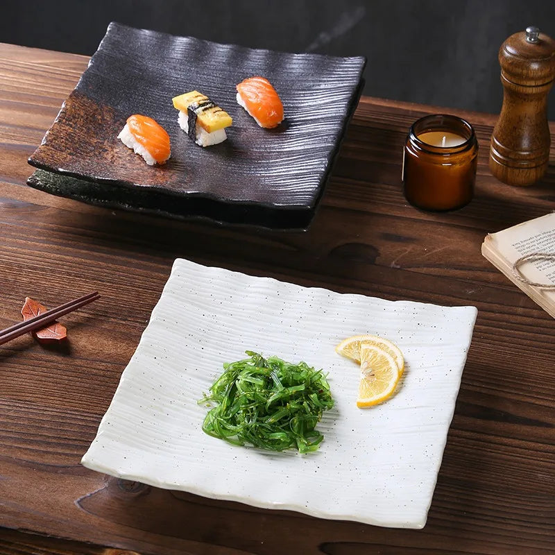 Clay Stone Square Ceramic Plate (9 Inch)