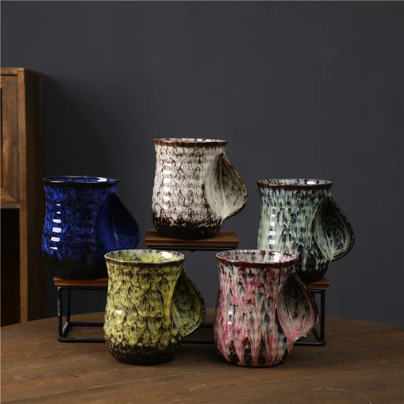 Kiln Baked Hand Warmer Japanese Retro 500ML Coffee Cup