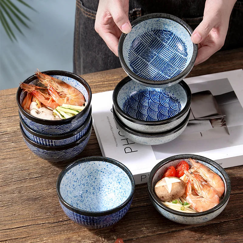 Ceramic Bowl Sea Ripple Rice Bowl