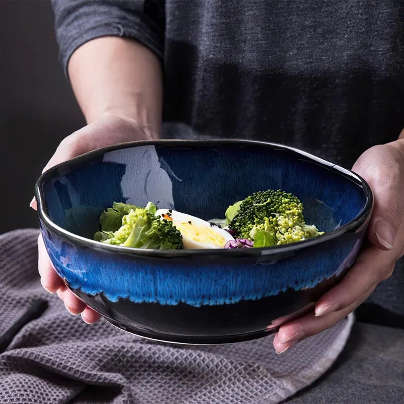 Deep Blue Ceramic Soup Bowl - 3 Sizes