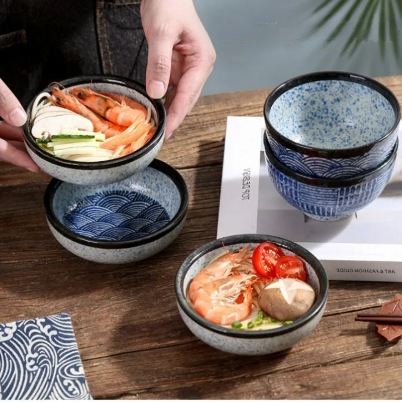 Ceramic Bowl Sea Ripple Rice Bowl